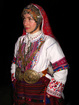 Лазарска носия от село Пирин, общ. Сандански - нагръдник, кошуля, сая, престилка, пафти, а на главата - чумбер и кърпа. Тъкана е от местна жителка на село Пирин, в момента е на повече от 55 години