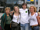 Надир от Бразилия, Клер от Франция, Борис и Аня от Германия на летище София