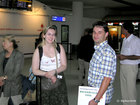 Claire from France and Georgi in the Sofia airport