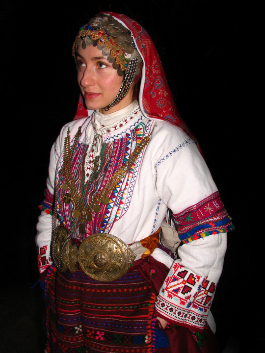 Bulgarian costume "lazarski" from the village of Pirin, Sandanski Municipality.
